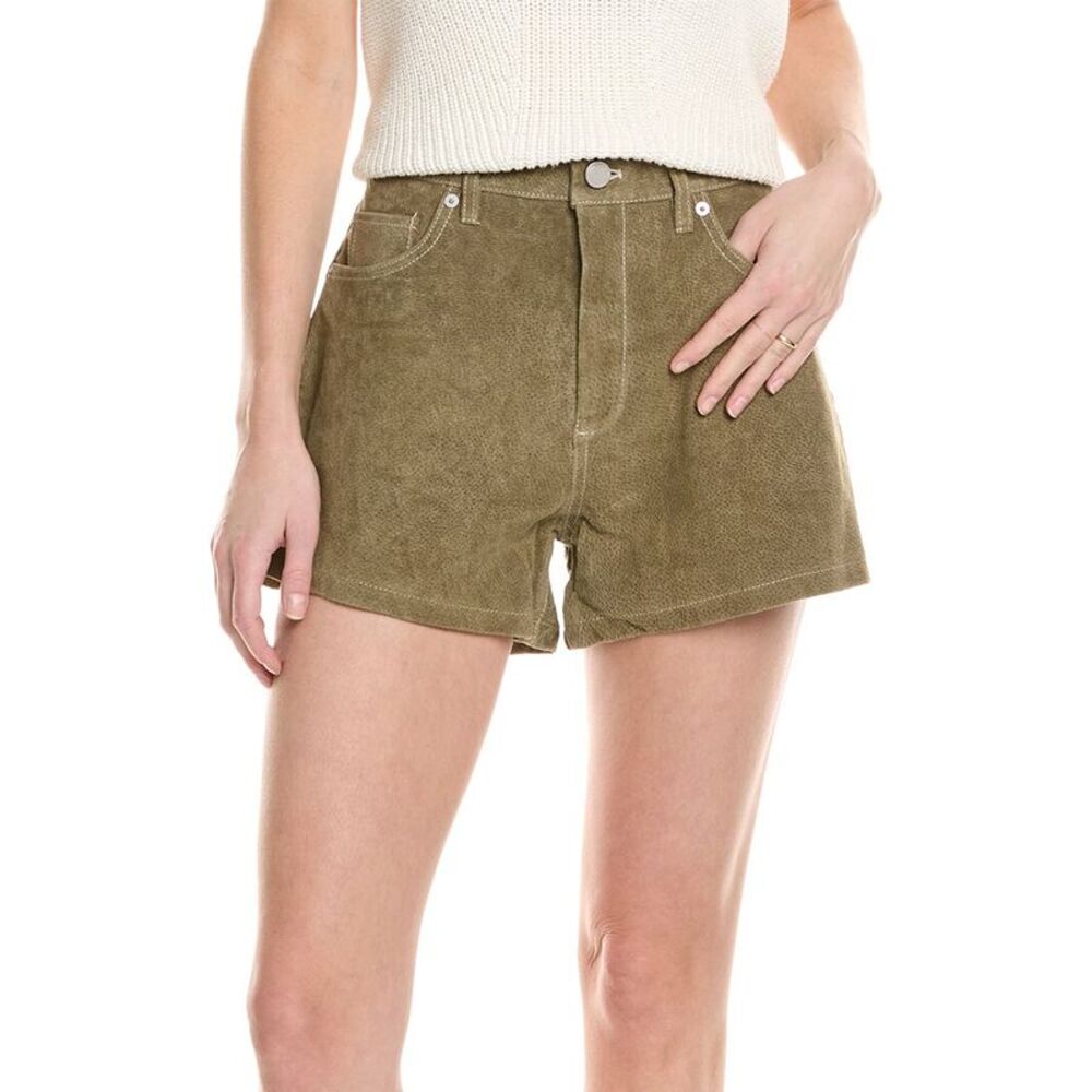 Blank NYC Olive Green Corduroy High-Waist Shorts
